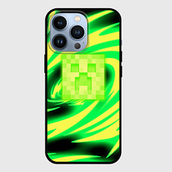 Чехол для iPhone 13 Pro Minecraft кислотный стиль, цвет: 3D-черный