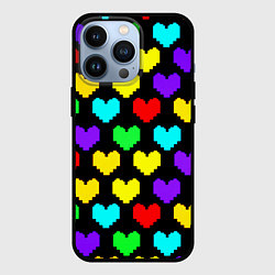 Чехол iPhone 13 Pro Undertale heart pattern