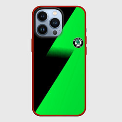 Чехол iPhone 13 Pro Skoda green line geometry