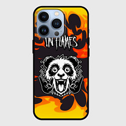 Чехол iPhone 13 Pro In Flames рок панда и огонь