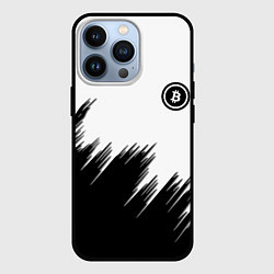 Чехол для iPhone 13 Pro Биткоин текстура крипта, цвет: 3D-черный