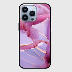 Чехол для iPhone 13 Pro Куски розового мрамора, цвет: 3D-черный