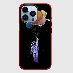 Чехол iPhone 13 Pro Космонавт с воздушными шарами