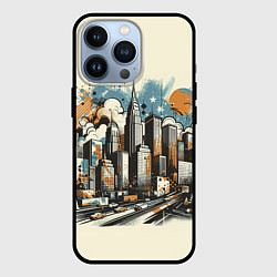 Чехол iPhone 13 Pro Рисунок города с небоскребами