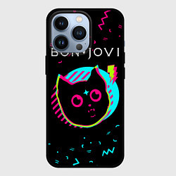 Чехол iPhone 13 Pro Bon Jovi - rock star cat