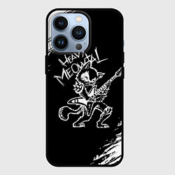 Чехол для iPhone 13 Pro Кот хэви металл, цвет: 3D-черный