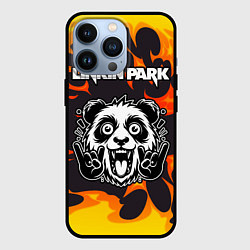 Чехол iPhone 13 Pro Linkin Park рок панда и огонь
