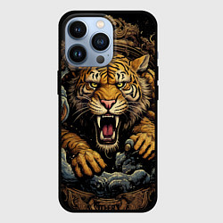 Чехол iPhone 13 Pro Тигр в стойке тайский бокс