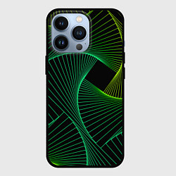 Чехол для iPhone 13 Pro Сетка скрученных линий, цвет: 3D-черный