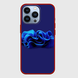 Чехол для iPhone 13 Pro Синие воланы графика, цвет: 3D-красный