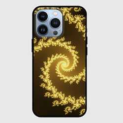 Чехол iPhone 13 Pro Желтая спираль фракталов