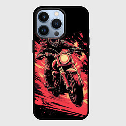Чехол для iPhone 13 Pro Мотокросс красные брызги, цвет: 3D-черный