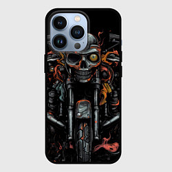 Чехол для iPhone 13 Pro Череп из мотоцикла, цвет: 3D-черный