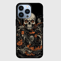 Чехол для iPhone 13 Pro Череп байкера: мото-дух, цвет: 3D-черный