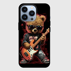 Чехол для iPhone 13 Pro Плюшевый медведь музыкант с гитарой, цвет: 3D-черный