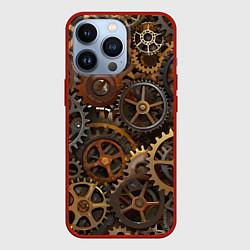 Чехол iPhone 13 Pro Стимпанк ржавые шестеренки текстура