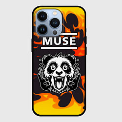 Чехол iPhone 13 Pro Muse рок панда и огонь