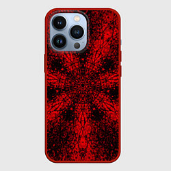 Чехол iPhone 13 Pro Мандала абстрактная красно-чёрный
