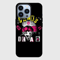 Чехол для iPhone 13 Pro Панки живы - череп с ирокезом, цвет: 3D-черный
