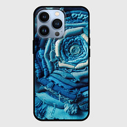 Чехол для iPhone 13 Pro Джинсовая роза - нейросеть, цвет: 3D-черный