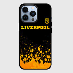 Чехол iPhone 13 Pro Liverpool - gold gradient посередине