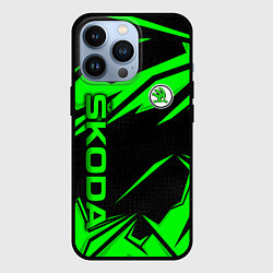 Чехол для iPhone 13 Pro Skoda - green uniform, цвет: 3D-черный