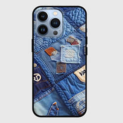 Чехол iPhone 13 Pro Vanguard jeans patchwork - ai art