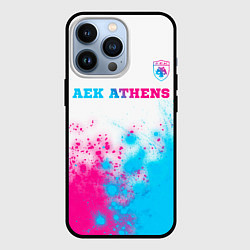 Чехол iPhone 13 Pro AEK Athens neon gradient style посередине