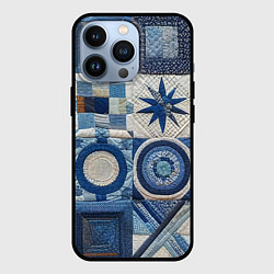 Чехол iPhone 13 Pro Denim patchwork - ai art