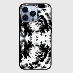 Чехол для iPhone 13 Pro Серо белый тайдай, цвет: 3D-черный
