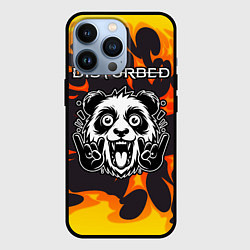 Чехол iPhone 13 Pro Disturbed рок панда и огонь