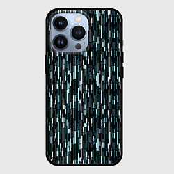 Чехол iPhone 13 Pro Тёмный бирюзовый паттерн полосочки