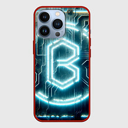 Чехол для iPhone 13 Pro Неоновая вывеска - свечение, цвет: 3D-красный