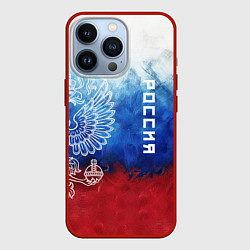 Чехол iPhone 13 Pro Герб России и флаг