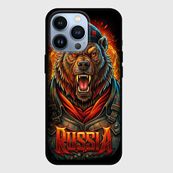 Чехол iPhone 13 Pro Мощный красный медведь - Russia