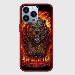 Чехол iPhone 13 Pro Русский агрессивный медведь