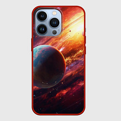 Чехол для iPhone 13 Pro Планеты в движении, цвет: 3D-красный