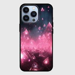 Чехол для iPhone 13 Pro Розовый абстрактный космос, цвет: 3D-черный