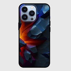 Чехол для iPhone 13 Pro Объемные камни в разломе, цвет: 3D-черный