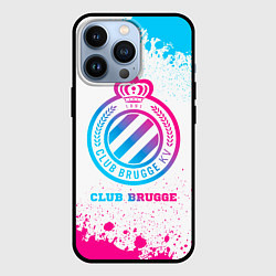 Чехол iPhone 13 Pro Club Brugge neon gradient style