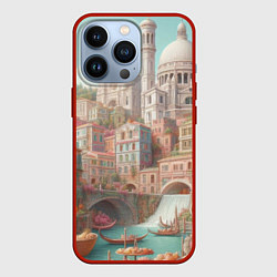 Чехол для iPhone 13 Pro Город в восточном стиле, цвет: 3D-красный