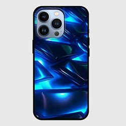 Чехол iPhone 13 Pro Синие абстрактные неоновые плиты