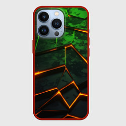 Чехол iPhone 13 Pro Неоновая яркая геометрическая абстракция со светом