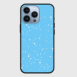 Чехол для iPhone 13 Pro Снежинки на нежно голубом, цвет: 3D-черный
