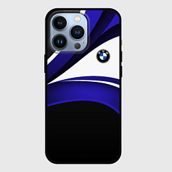 Чехол iPhone 13 Pro BMW Logotype - blue waves