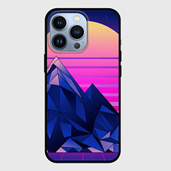 Чехол iPhone 13 Pro Vaporwave неоновые горы