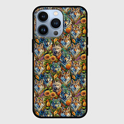 Чехол iPhone 13 Pro Волки паттерн