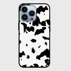 Чехол для iPhone 13 Pro Черно белый пятнистый узор, цвет: 3D-черный