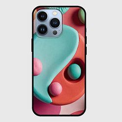 Чехол iPhone 13 Pro Пластилиновый медальон с шариками