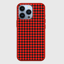 Чехол для iPhone 13 Pro Паттерн из квадратов, цвет: 3D-красный